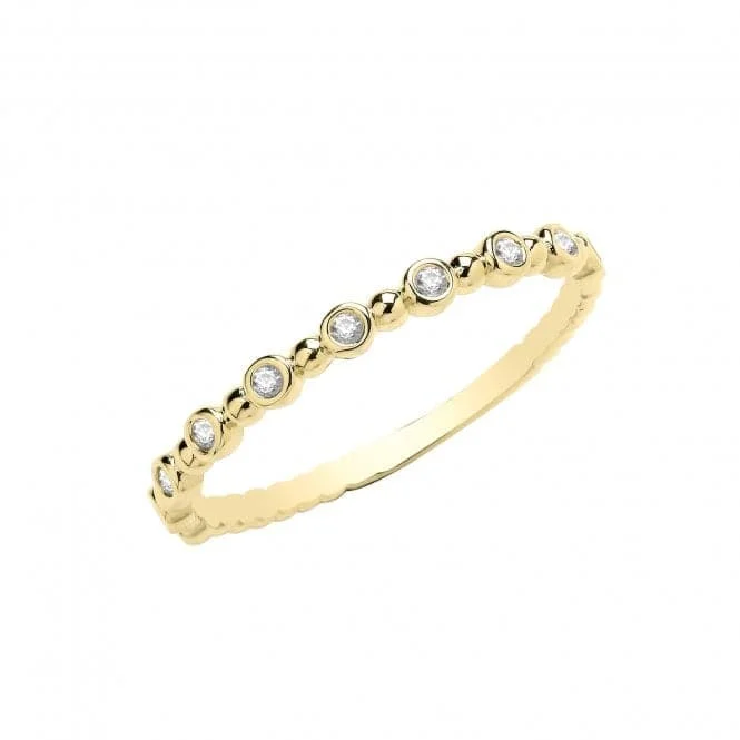 Stackable Fashion Rings in Rose - Gold Tone with Delicate Floral Engravings9ct Yellow Gold Zirconia Bobble Ring RN958