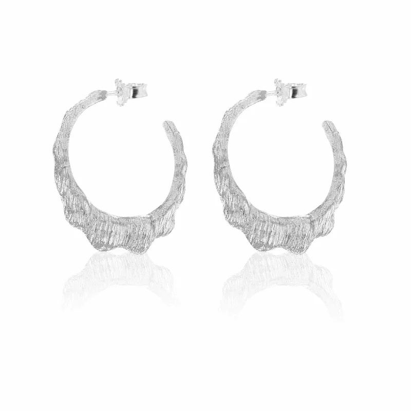 Diamond hoop earringsCreation Silver Hoops