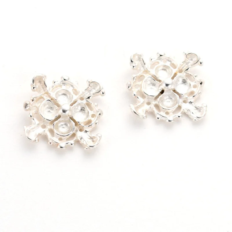 Rhinestone - Embellished Crown - Shaped Stud Earrings for a Princess - Inspired LookStud•Pirate