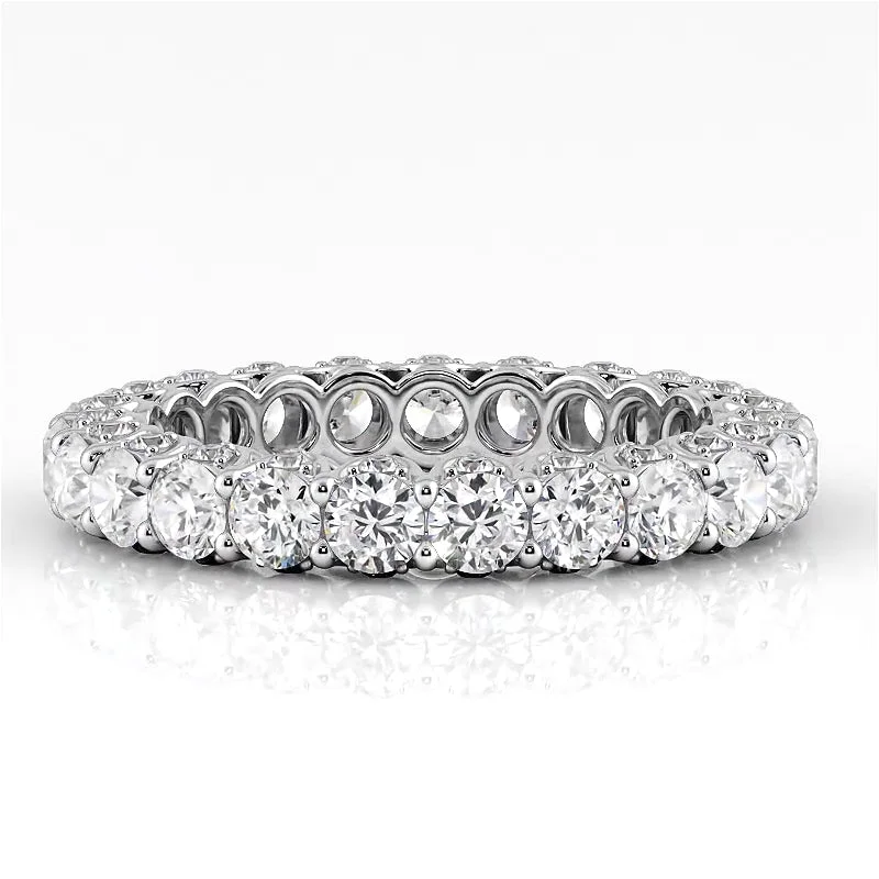 Women's Solitaire Diamond Rings with Round - Cut Diamonds and Platinum Settings for an Elegant Engagement3.11 ct. Round Diamond Eternity Wedding Band