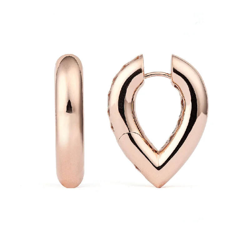 Chunky hoop earringsDrop Link Big Plain (28 mm) 18K Rosegold Hoops