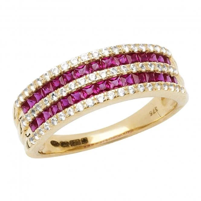 Bangle - Style Fashion Rings in Rose - Gold - Plated Aluminum with Etched Patterns9ct Yellow Gold Ladies Ring RN1209R