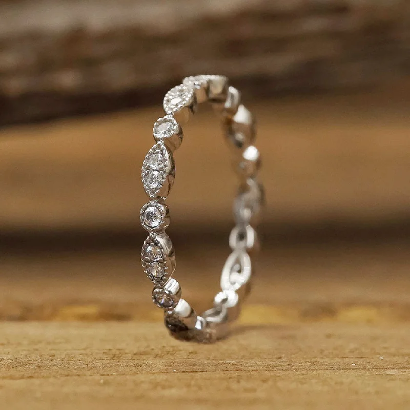 Statement - Making Cocktail Rings for Women with Large Cubic ZirconiaThe Vintage Stacking Band