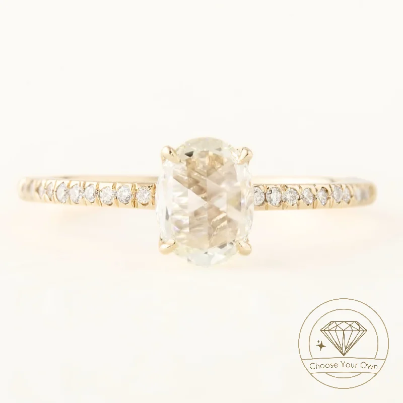 Adjustable Women's Diamond Rings with a Flexible Band for a Comfortable and Custom FitMaria Ring, Oval Rose Cut Diamond