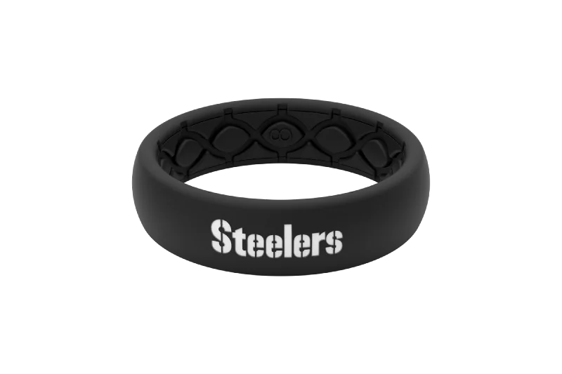 Statement - Making Cocktail Rings for Women with Large Cubic ZirconiaNFL Pittsburgh Steelers Black Thin Ring