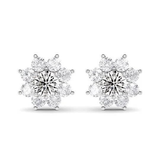 Matte - Finish Titanium Hexagon Stud Earrings for a Sleek and Contemporary StyleFlower Design Stud Earrings