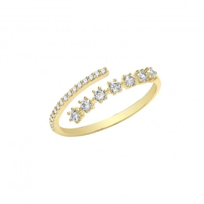 Knuckle - Duster Fashion Rings in Black - Plated Metal with Spike Details9ct Yellow Gold Zirconia Wrap Ring RN1605