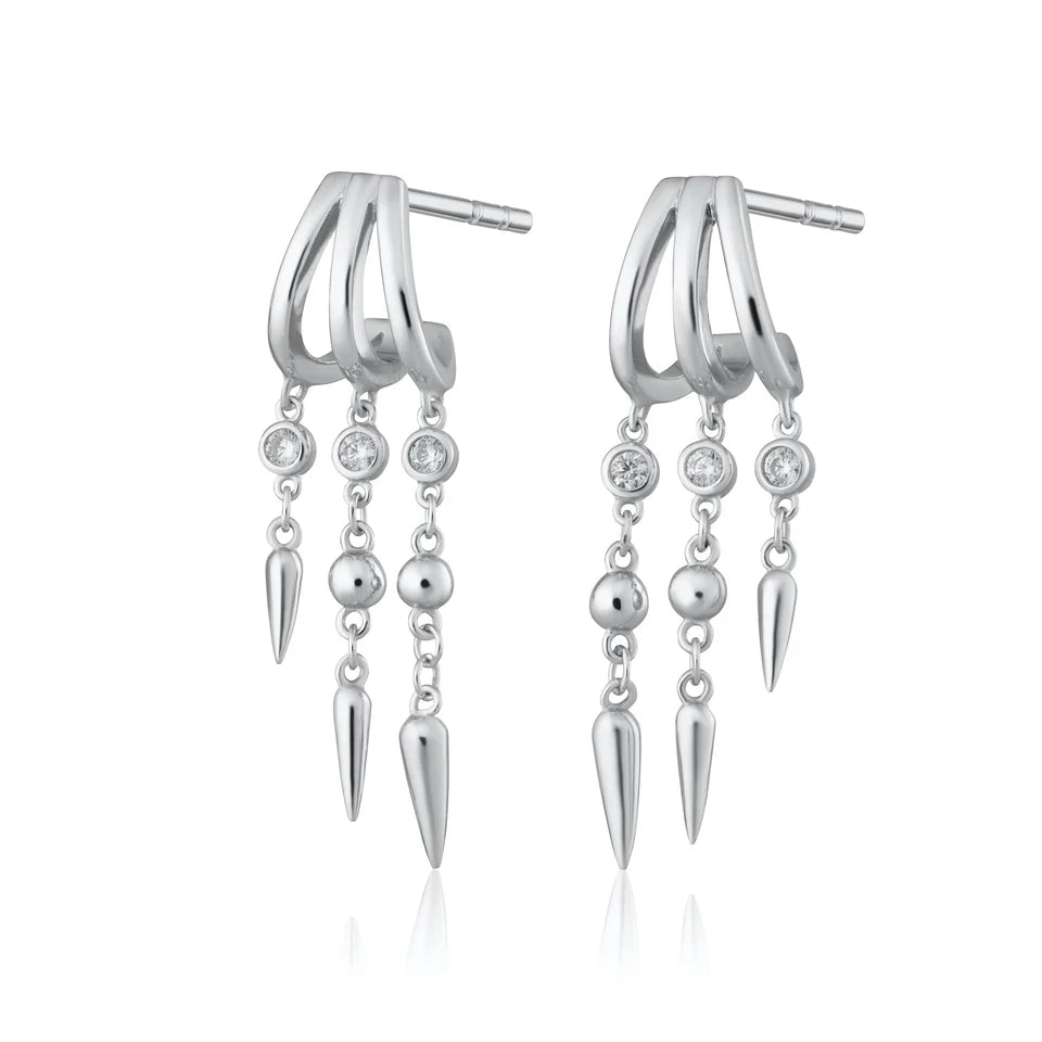 Everyday hoop earringsScream Pretty Silver Claw Drop Hoop Earrings