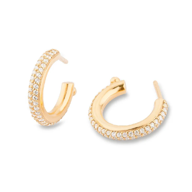 Beaded hoop earringsMatiné 18K Gold Hoops w. 110 Diamonds