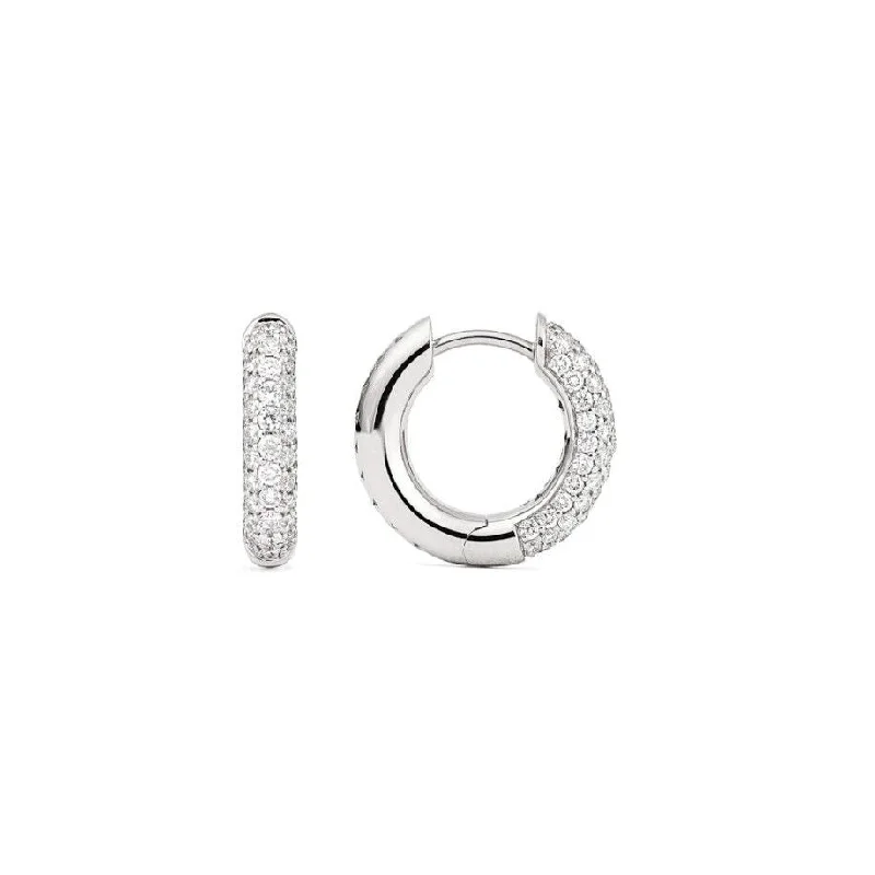 Chunky hoop earringsAbsolute Small (Tight) 18K Whitegold Hoops w. Diamonds