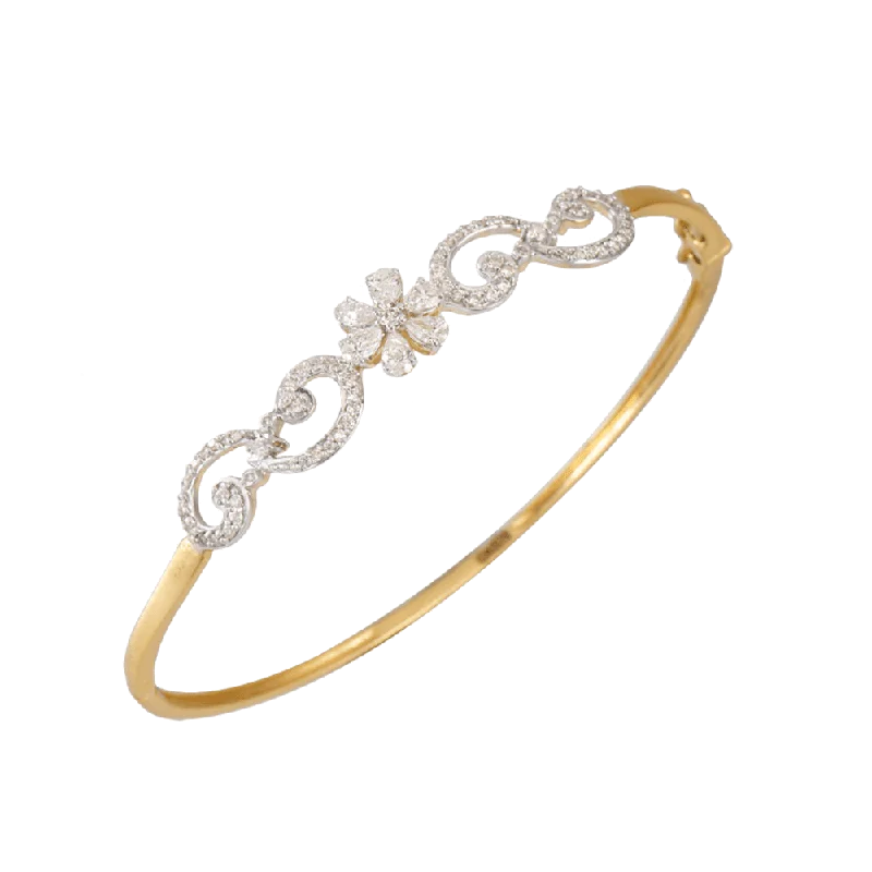 Cushion - Cut Women's Diamond Rings in Platinum with a Soft and Romantic Appearance18KT (750) Yellow Gold And Diamond Bangle For Women