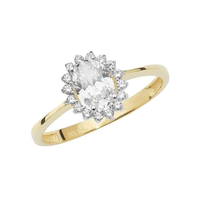 Pearl - Adorned Fashion Rings in Gold - Tone Alloy for a Sophisticated Look9ct Yellow Gold Ladies Zirconia Ring RN905