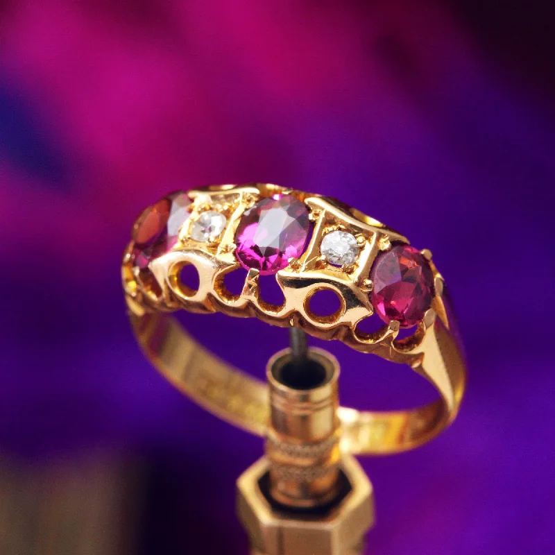 Minimalist Women's Rings with a Single Pearl in 14K Gold - Plated BandsAntique Date 1911 Pink Tourmaline & Diamond Ring