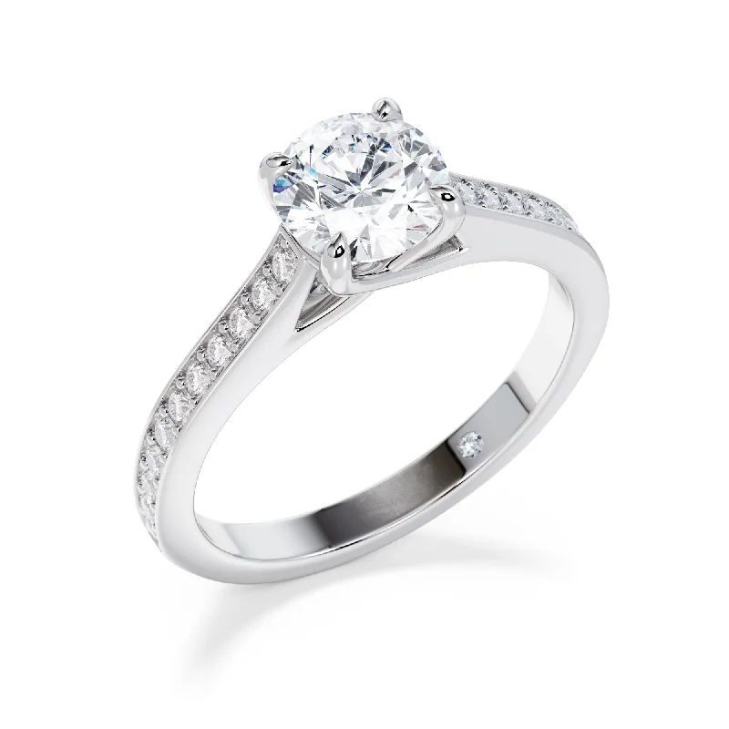 Marquise - cut diamond engagement ring with a split - shank band in platinumChiltern (Grain)