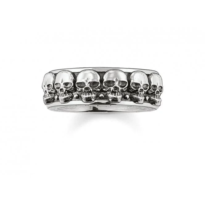 Chunky Fashion Rings in Copper with Geometric Patterns for a Bold AccessoryThomas Sabo The Skulls Ring TR1878-001-12