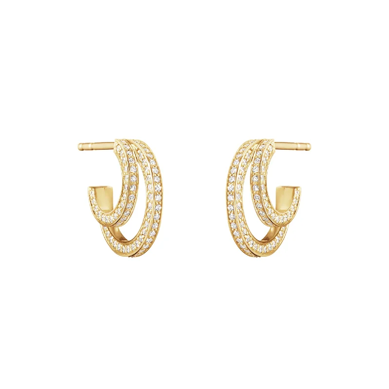 Silver hoop earringsHalo 18K Gold Hoops w. Diamonds 0.56 ct