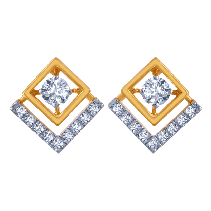 Tennis - Style Women's Diamond Rings with a Continuous Row of Diamonds for a Classic and Versatile Look18k Square Shape Diamond Earring