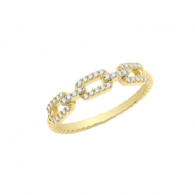 Enamel - Coated Fashion Rings in Bright Colors with Animal - Print Patterns9ct Yellow Gold Zirconia Link Ring RN949