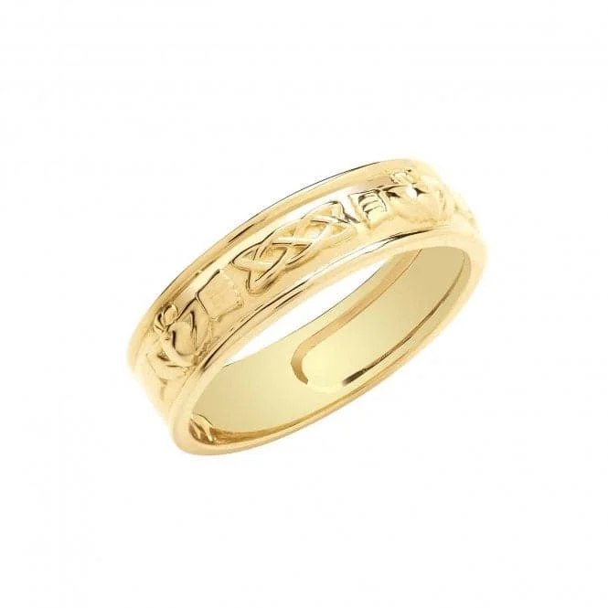 Stackable Fashion Rings in Rose - Gold Tone with Delicate Floral Engravings9ct Yellow Gold Celtic Claddagh Ring RN1672