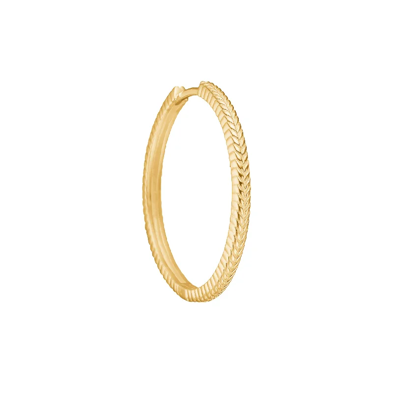 Statement hoop earringsFishbone large 18K Gold Plated Hoop w. Herringbone details