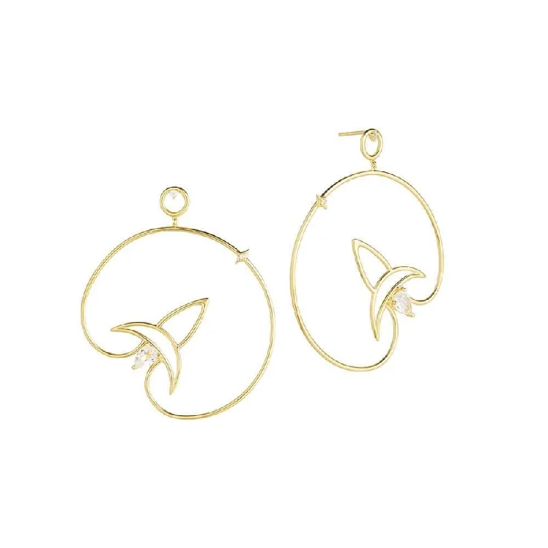 Statement hoop earringsCosmo Voyager 18K Gold Plated Hoops w. Zirconia