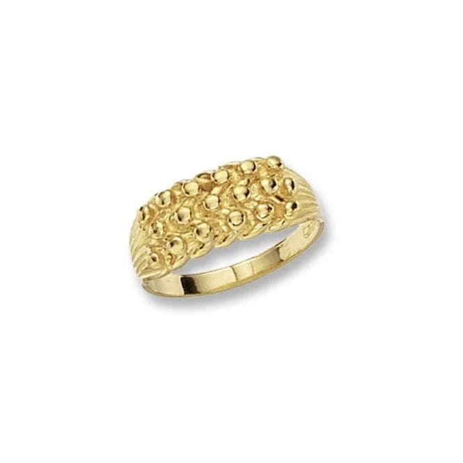 Minimalist Fashion Rings in Stainless Steel with a Single Solitaire Crystal9ct Yellow Gold Ladies Keeper 3 Row Ring RN176