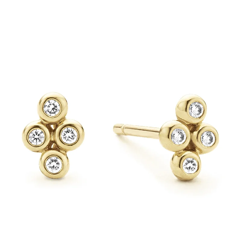 Adjustable - Back Crystal Stud Earrings in Clear for a Sparkling and Versatile PieceKSL 18K Gold Diamond Stud Earrings