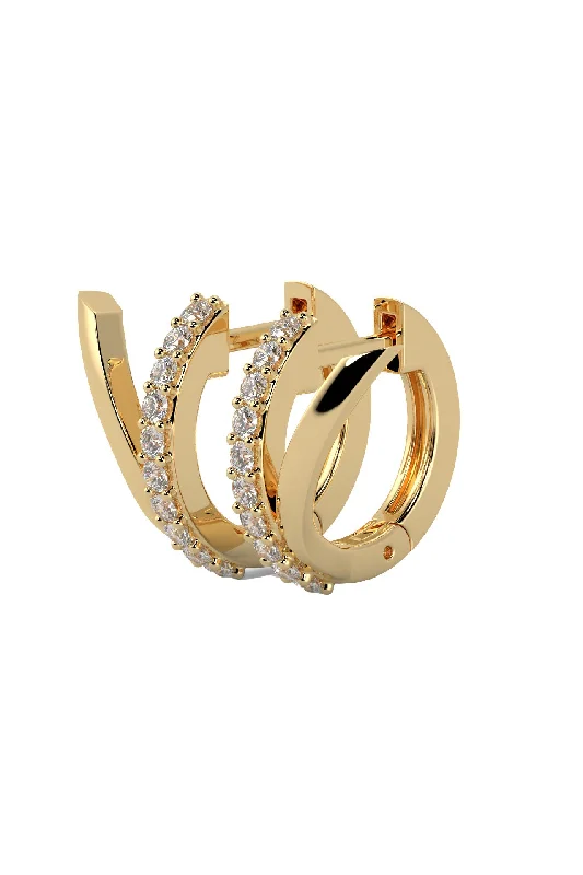 Diamond hoop earringsV 18K Gold Hoops w. Lab-Grown Diamonds