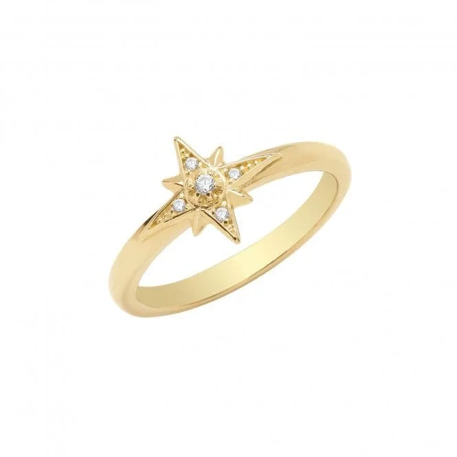 Rhinestone - Embellished Fashion Rings in Silver - Tone Metal for a Glamorous Touch9ct Yellow Gold Starburst Ring RN1669