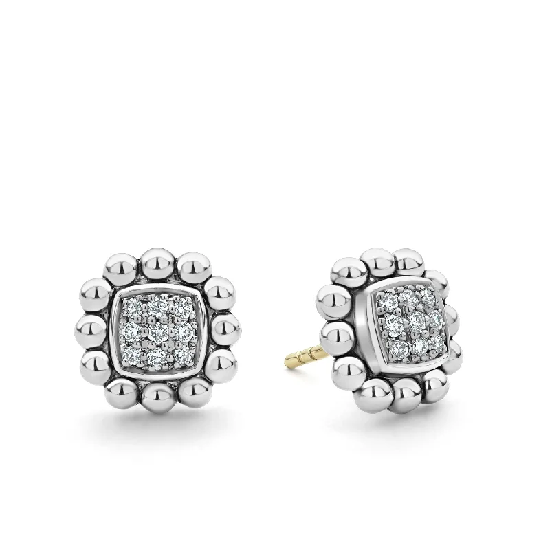 Kids' Plastic Animal - Shaped Stud Earrings in Bright Colors for a Fun and Safe AccessoryCaviar Spark Caviar Square Diamond Stud Earrings