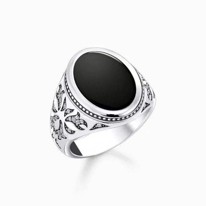 Bangle - Style Fashion Rings in Rose - Gold - Plated Aluminum with Etched PatternsSterling Silver Onyx Zirconia Blackened Signet Ring TR2454-641-11