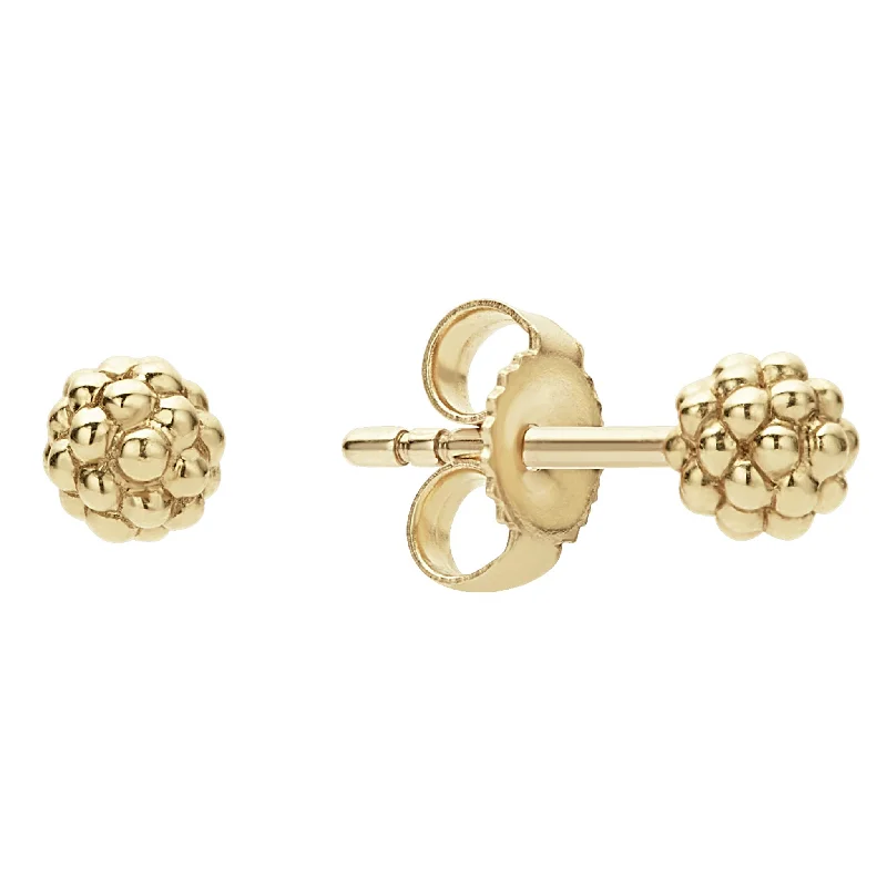 Adjustable - Back Crystal Stud Earrings in Clear for a Sparkling and Versatile PieceSignature Caviar 18K Gold Caviar Stud Earrings