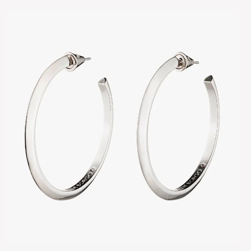 Silver hoop earringsPEAKED HOOP EARRINGS  |  1.5"