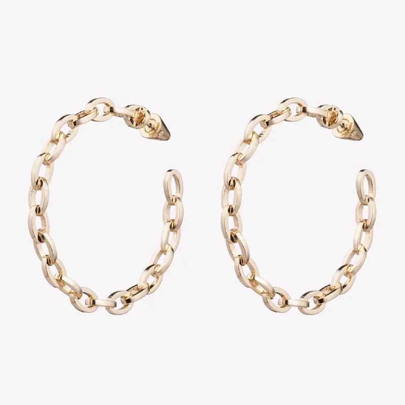 Diamond hoop earringsELLIPSE LINK HOOPS