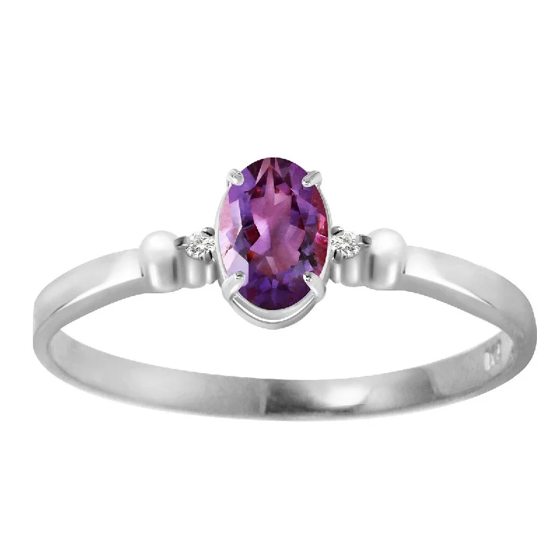 Opal Gemstone Rings in Rose Gold with a Milgrain Edge for a Feminine and Romantic Style0.46 Carat 14k White Gold Amethyst Gemstone Ring w/ Diamond Accents