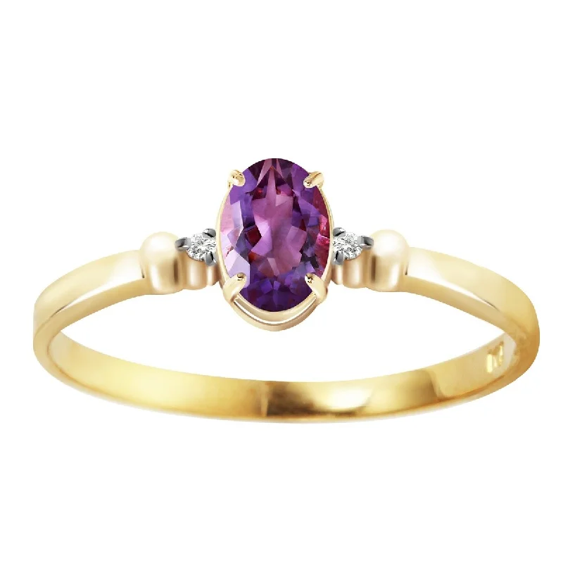 Lapis Lazuli Gemstone Rings in Sterling Silver with a Star - Shaped Setting for a Celestial - Inspired Piece0.46 Carat 14k Yellow Gold Amethyst Gemstone Ring w/ Diamond Accents