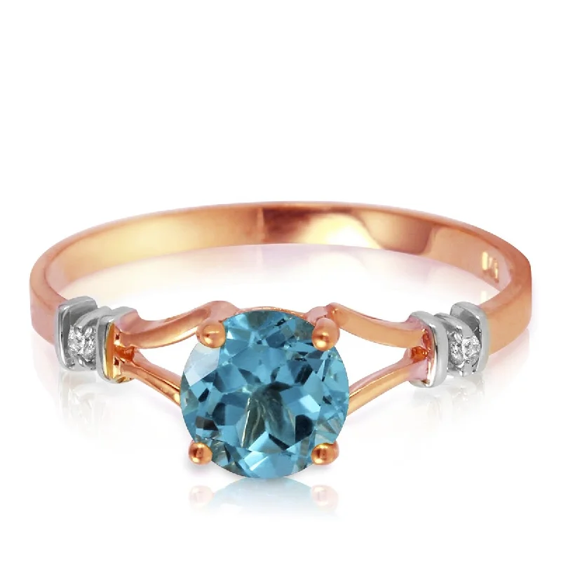 Tourmaline Gemstone Rings in 18K Two - Tone Gold with a Floral - Shaped Setting for a Feminine Touch1.02 Carat 14K Solid Gold Round Cut Diamond Ring w/ Blue Topaz