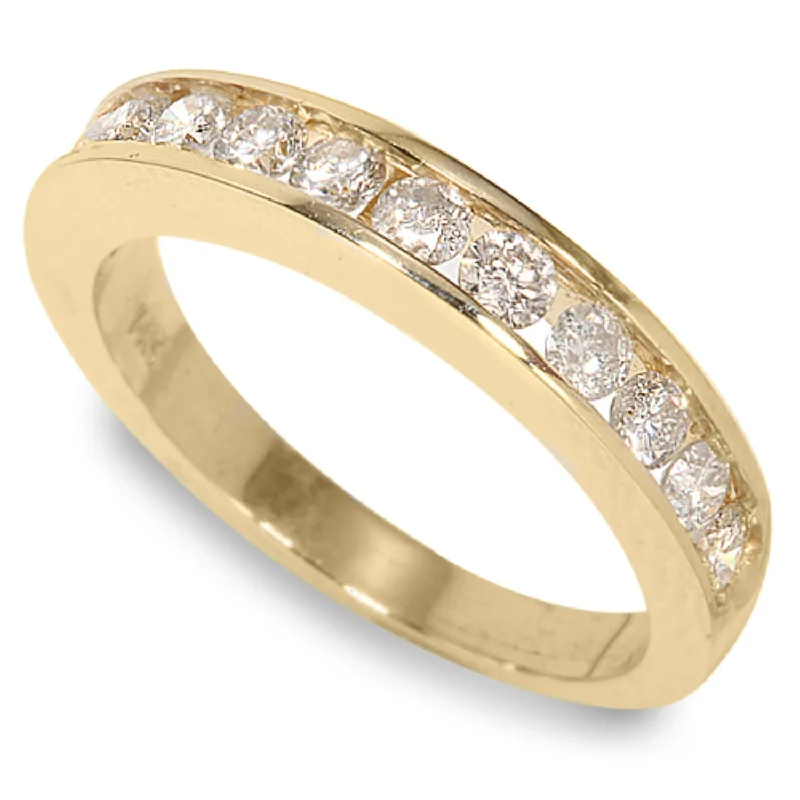 Vintage - Style Filigree Wedding Bands in 14K Gold for a Romantic and Antique - Inspired Aesthetic1/2 CTW Diamond Wedding Ring in 14KT Yellow Gold