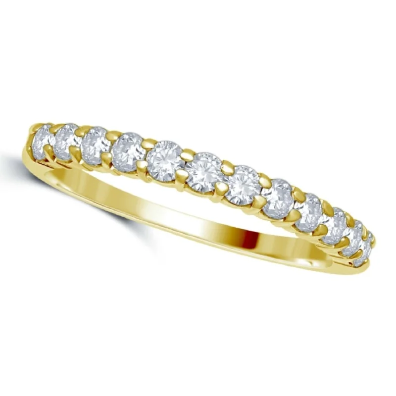 Stackable Wedding Bands in Sterling Silver with Enamel Inlays for a Colorful and Versatile Option1/2 CTW Diamond Wedding Ring in 14KT Yellow Gold