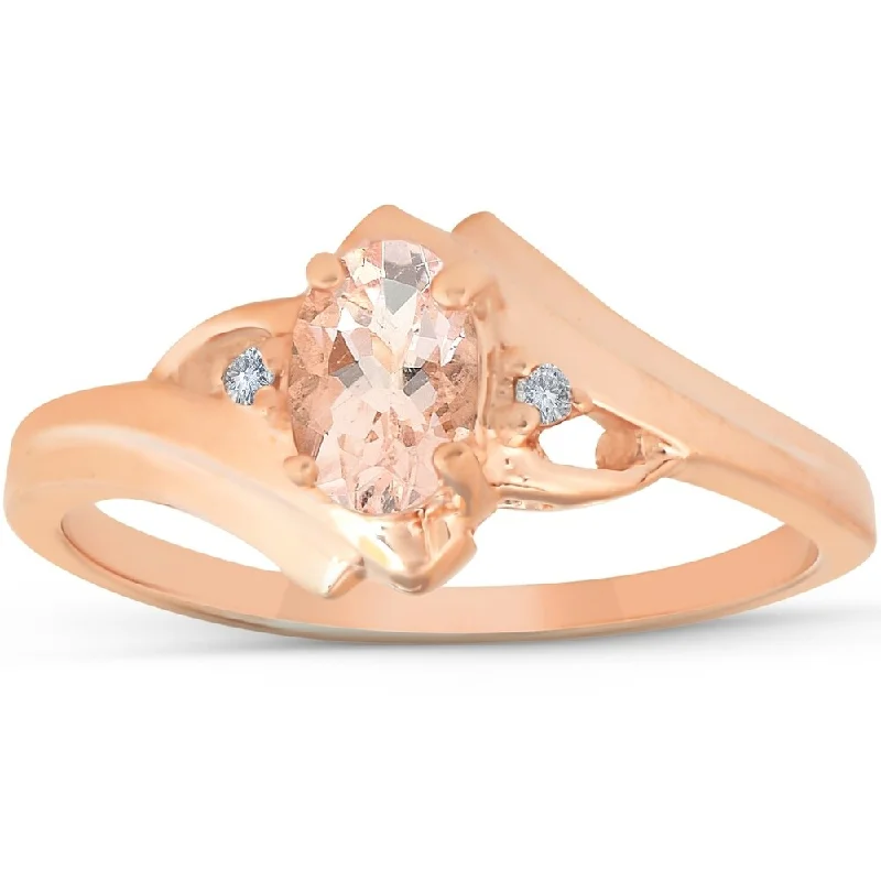 Topaz Gemstone Rings in 10K Gold with a Channel - Set Design for a Contemporary and Durable Option1/2ct Morganite & Diamond Ring 14K Rose Gold