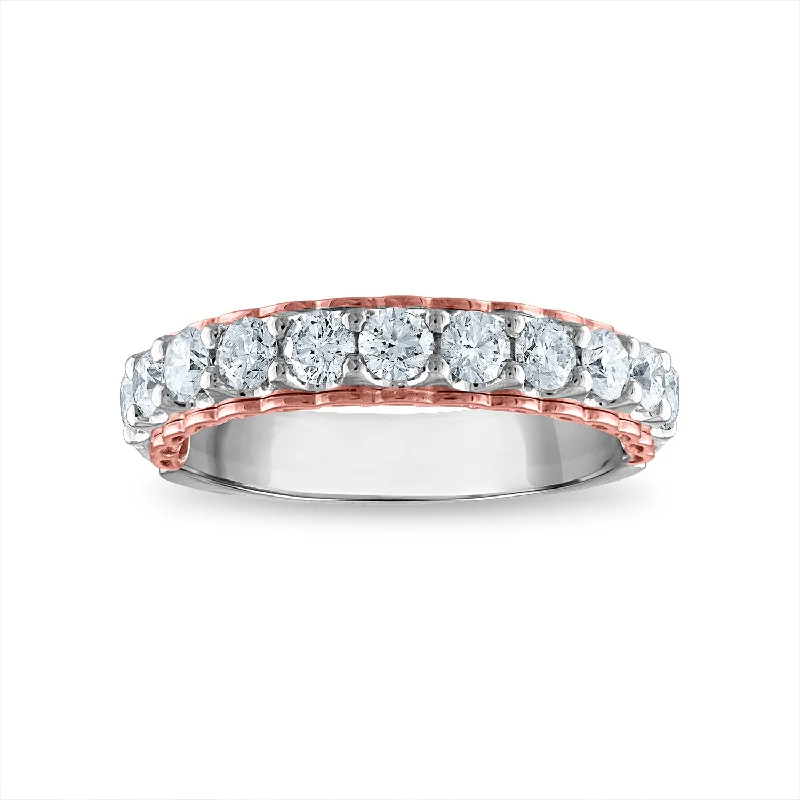 Platinum Celtic - Inspired Wedding Bands with Intricate Knotwork Patterns for a Symbolic and Stylish ChoiceEcoLove 1 CTW Lab Grown Diamond Wedding Ring in 14KT White and Rose Gold