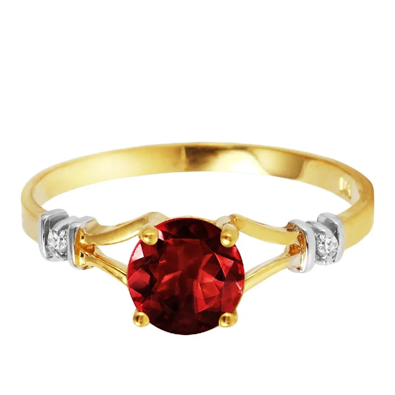 Topaz Gemstone Rings in 10K Gold with a Channel - Set Design for a Contemporary and Durable Option14K Solid Gold 1.07 Carat Diamond Ring w/ Round Cut Garnet Gemstone