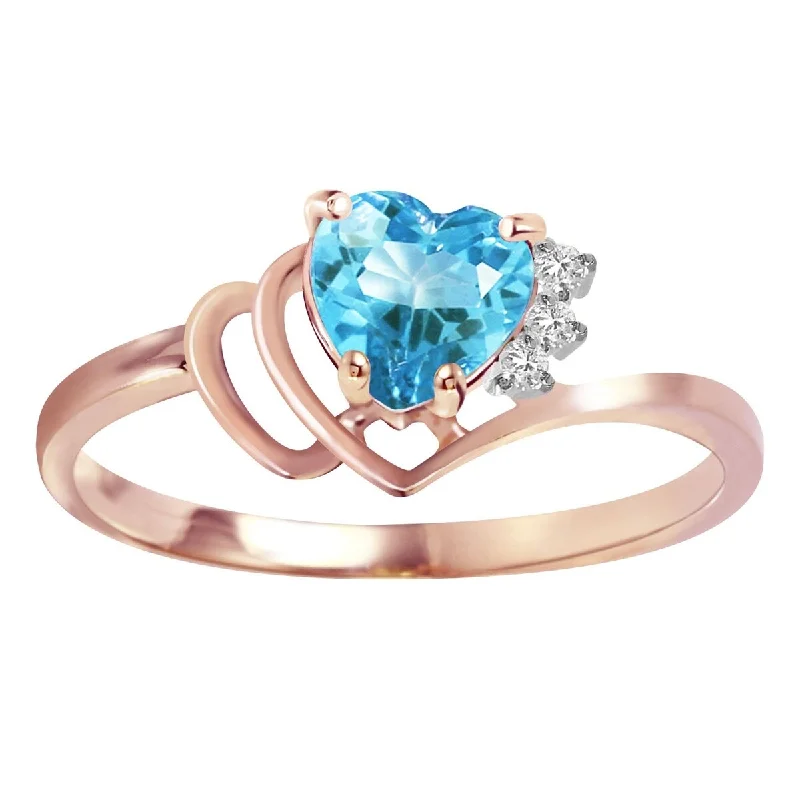 Peridot Gemstone Rings in 14K Gold - Filled Metal with a Pave - Set Band for a Sparkling Look14K Solid Gold Heart Shape Blue Topaz Diamond Ring 0.97 Carat