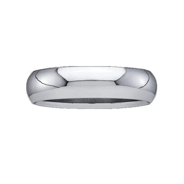 Pearl - and - Diamond - Studded Wedding Bands in White Gold for a Feminine and Elegant Touch4MM Wedding Ring in 10KT White Gold