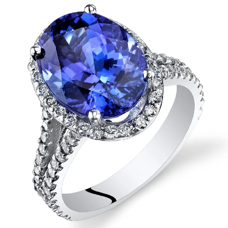 Jasper Gemstone Rings in 18K Gold Vermeil with a Matte Finish for a Subtle and Elegant Look5.64 ct Tanzanite Oval and Diamond Ring in 14k White Gold