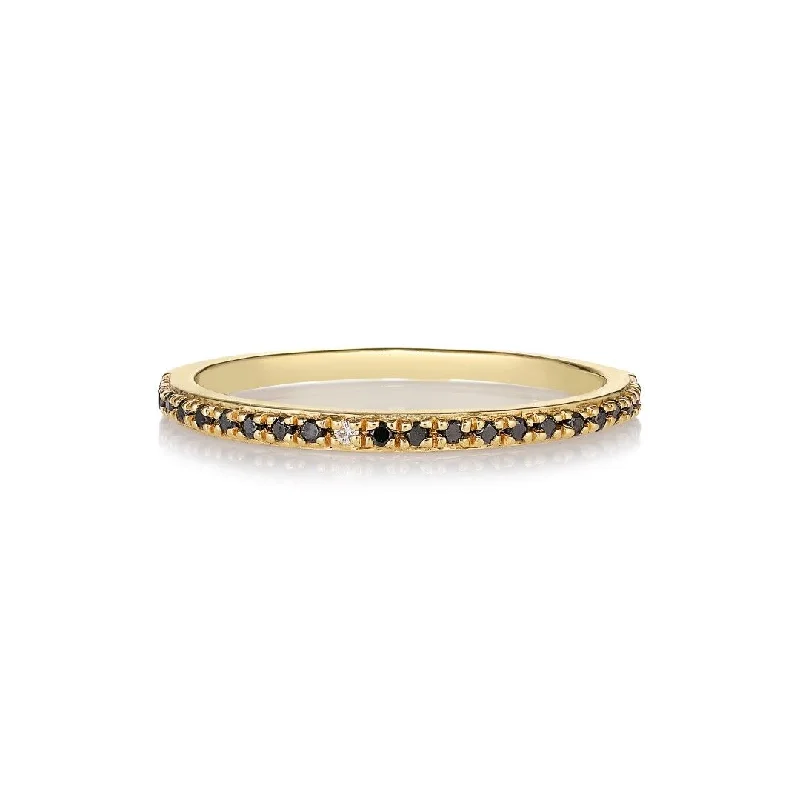 Stackable Wedding Bands in Sterling Silver with Enamel Inlays for a Colorful and Versatile OptionSarah Lil Black 14K Gold Ring w. Diamonds