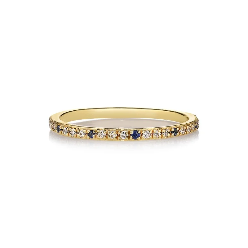 Citrine Gemstone Rings in Stainless Steel with a Stackable Design for a Trendy Everyday WearSarah Lil Blue Mix 14K Gold Ring w. Sapphires & Diamonds