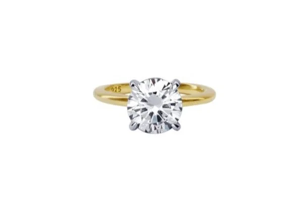 Solitaire Engagement Rings with a High - Clarity Round Diamond and Tapered BandThe Emmy Ring (2.5 Carat)