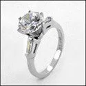 Adjustable Engagement Rings with a Flexible Band and a Princess - Cut Center DiamondEngagement Round 2 Ct Ct Tapered Baguettes Cubic Zirconia Cz Ring