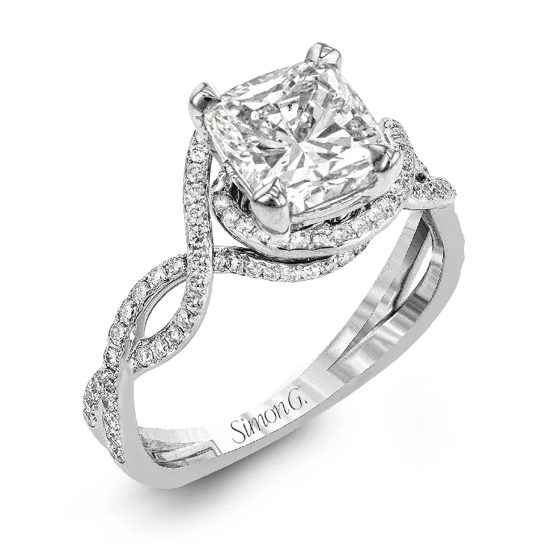 Three - Stone Engagement Rings Symbolizing Love's Past, Present, and Future with Asscher - Cut DiamondsPrincess-Cut Criss-Cross Engagement Ring In 18k Gold With Diamonds